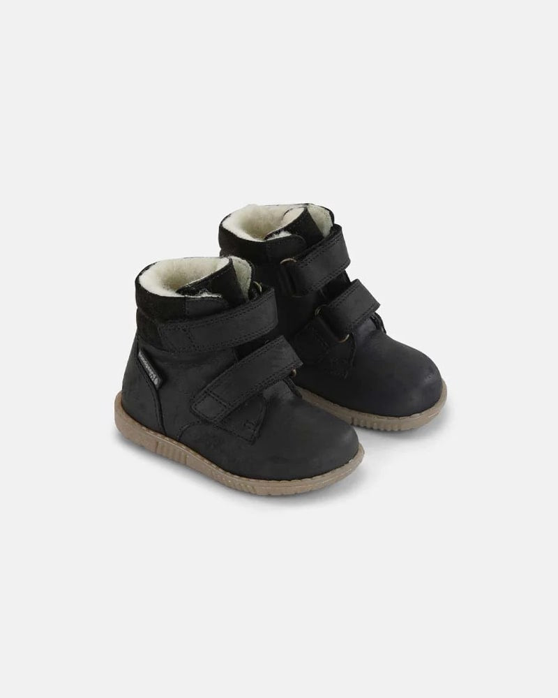 Rabbit Strap TEX Black winter boots velcro children Bundgaard